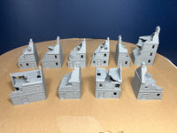 15mm WWII: French Townhouses- Destroyed Set
