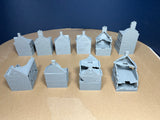 15mm WWII: French Townhouses- Destroyed Set