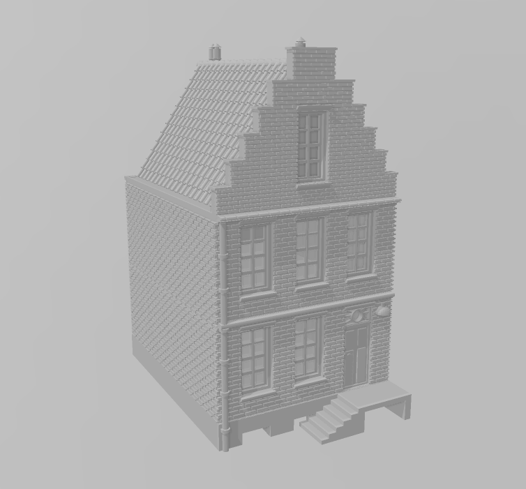 DUTCH BELGIAN TOWNHOUSE A - 3D Terrain FOW Bolt Action